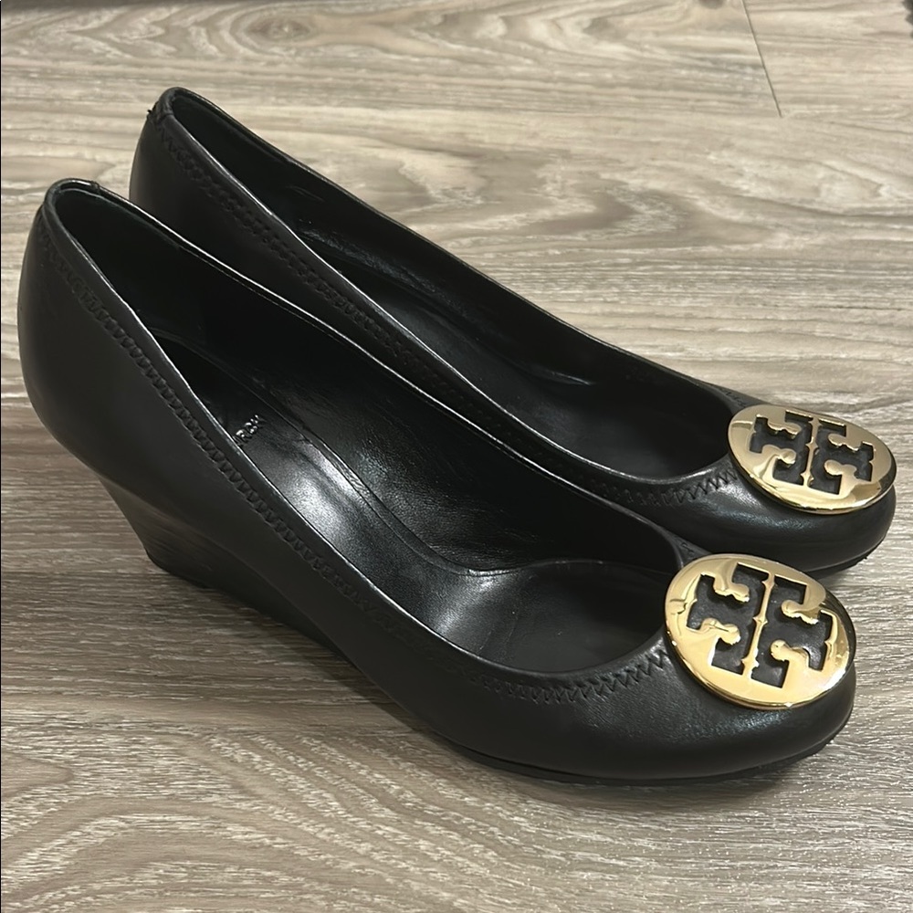 Tory Burch Black Wedge Shoes